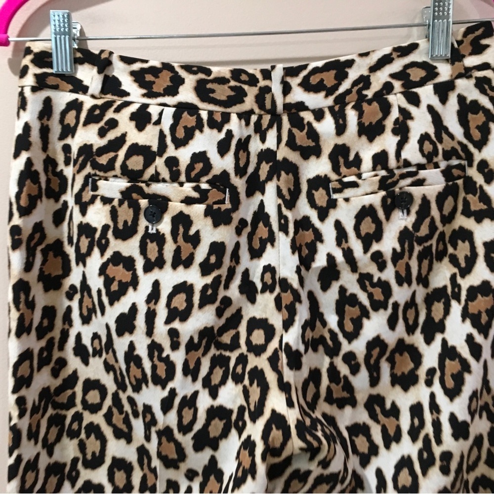 Banana Republic avery trouser ankle pants animal print leopard brown size 2 new - Picture 6 of 10